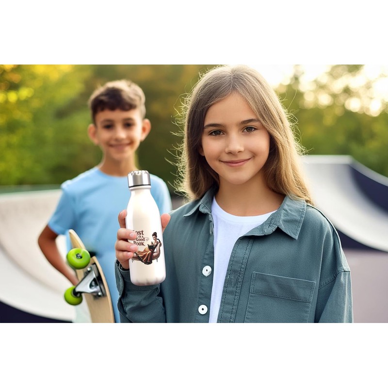 MAXIKIWI - Einwandige Wasserflasche mit Schraubverschluss, nicht isoliert, leichtes Aluminium,