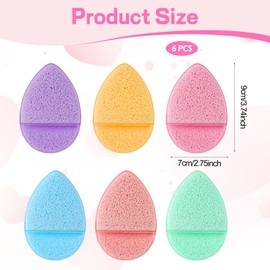 6 PCS Face Sponges for Cleansing and Exfoliating Facial Sponges for Washing Face Cleansing Puff Colorful Reusable Makeup Remover Exfoliating Pads for Daily Clean
