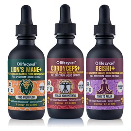 Life Cykel Professional Athletes Pack - Lion's Mane, Cordyceps, Reishi (3 Pack)
