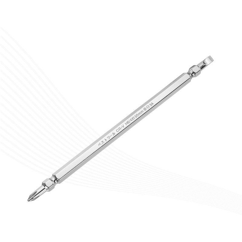 sourcing map Magnetic Double Ended Screwdriver Bit 4mm PH2/SL6 6"/150mm