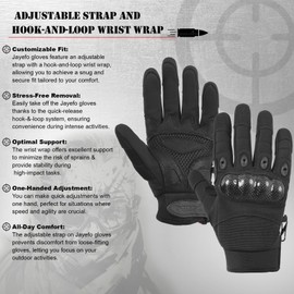 Jayefo Adjustable Unisex Work Gloves - Safety Work Gloves Provides Superior Protetion & Comfort, Firm Grip, Multi Purpose Light & Medium Duty, High Dexterity & Flexible | (Large, Black)