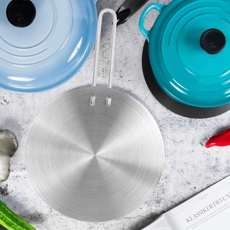 Heat Diffuser,Stainless Steel Induction Diffuser Plate with Foldable Handle for