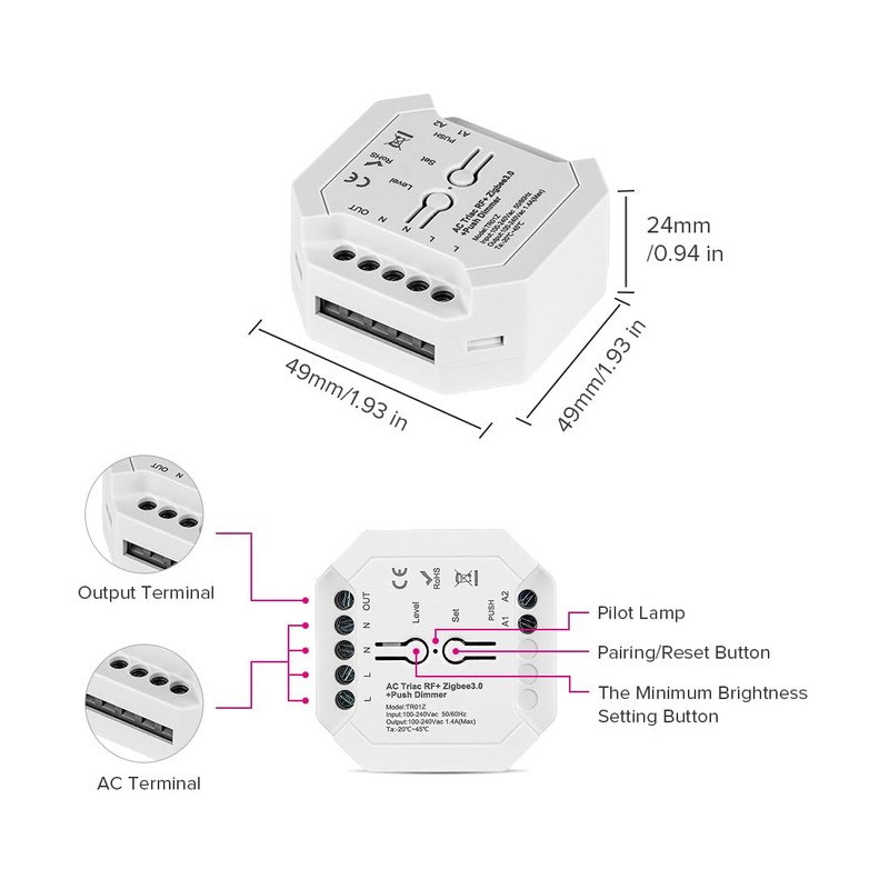 SEZO AC Triac Dimmer Support Dimmable LED,Driver,Incandescent Halogen Lamp Compatible