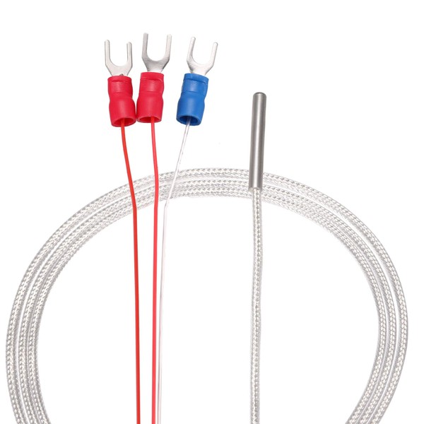 uxcell PT100 RTD Temperature Sensor Probe 3 Wires Cable Thermocouple