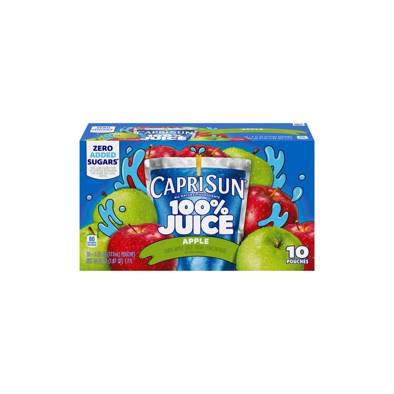 Capri Sun 100% Juice from Concentrate Juice Boxes, 10 Pouches,