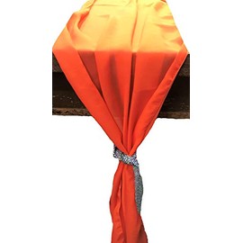 New Creations Fabric & Foam Inc, Chiffon Table Runner Extra Long, Wedding Runners, Holiday Table Runners, Long Table Runners, (Orange, 14" Wide x 120" Long)