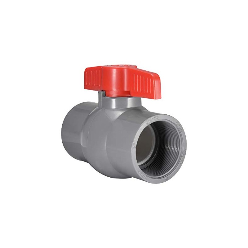 sourcing map PVC Ball Valve Supply Pipe Knob Thread Ends