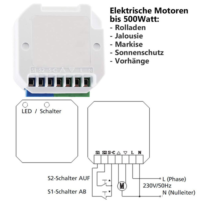 Pilot Casa Wireless Switch Set, 230 V, LED, up to