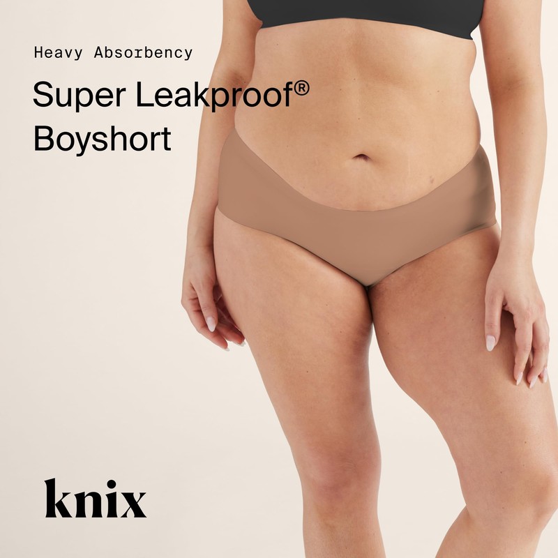 KNIX Women Leakproof Period Underwear Boyshort – Heavy Flow Protection,