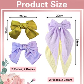4 Pieces Bow Hairpin, Simple And Versatile Hairpin, Cute And Sweet Hairpin, Women'S Hair Accessories, Hairstyle Accessories.