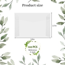 100Pcs Glassine Envelopes 3.9 x 2.7in mini Vellum Glassine Lottery Ticket Holders Envelopes,Semi-Transparent Clear Envelope for Wedding Favor,Acid-Free,Translucent,Sealing,Stamp Collecting Supplies