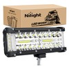Nilight Side Shooter Light Bar 7 Inch Triple Row Spot
