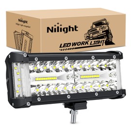 Nilight Side Shooter Light Bar 7 Inch Triple Row Spot Flood Combo Work Off Road Lighting on Truck SUV ATV UTV