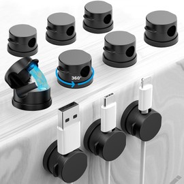 10 pzs Organizador de Cables EscritorioGiratorio 360Organizador de CablesLa Hebilla Magntica se Bloquea en un SegundoCable Management, Clips para...  