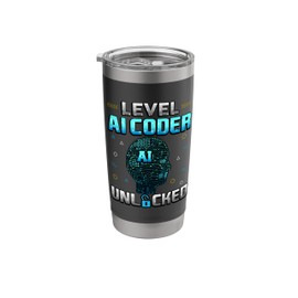 Level AI Coder Unlocked Machine Learning Tech Stainless Steel Insulated Tumbler