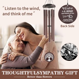 Sympathy Wind Chimes Loss Loved One, Memorial Gift for Loss of Mother Father Husband Condolence Remembrance, Best Sympathy Gift, Home Decor for Outdoor Garden, Patio