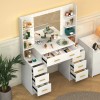 Yamissi Vanity Desk with Large Mirror, Drawers and 11 Lights