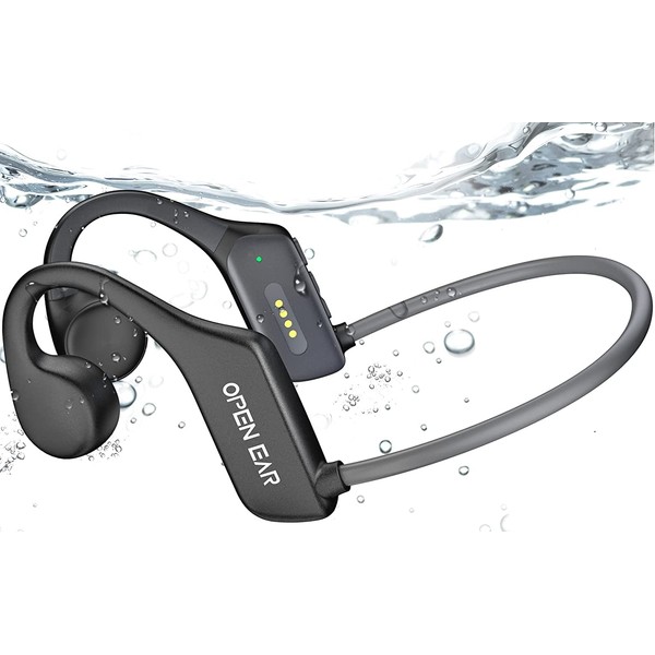 BEARTAIN Bone Conduction Headphones IP68 Waterproof Swimming Headphones Wireless Bluetooth 5.3 earphones Open Ear Sports Headset with MP3 Player for Swiming Underwater, Running, Cycling and Hiking