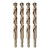 sourcing map 4pcs 1/4" Hex Shank Drill Bit 3/8" Gold