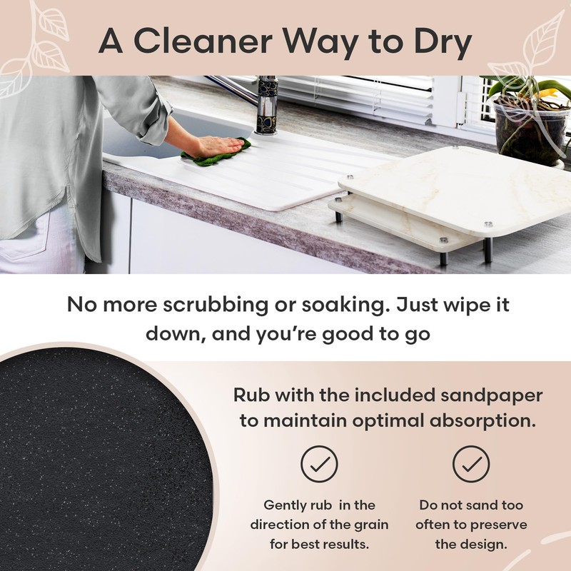 CanaNova 2Tiers Small Large Stone Drying Mat for Kitchen Counter