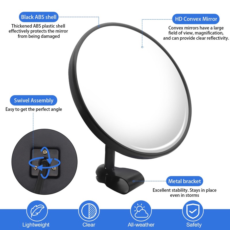 Truck Blind Spot Mirror,5.7" Large Arc HD Glass Convex Wide