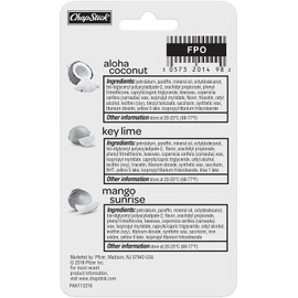 Chapstick Tropical Paradise Collection Lip Care, 0.15 Ounce, 3 ct