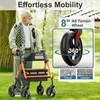 HOMLAND Foldable Rollator Walkers with Seat for Seniors, 8'' Big