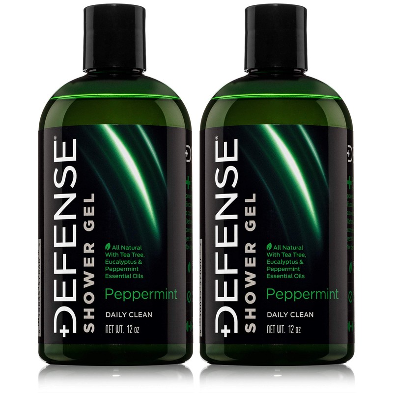 Defense Soap Peppermint Body Wash Shower Gel 12 Oz -