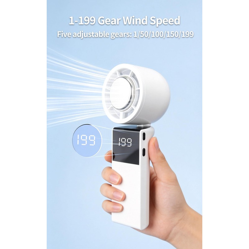 Portable 3-in-1 Handheld Neck Fan, Semiconductor Cooling, 4000mAh Up to