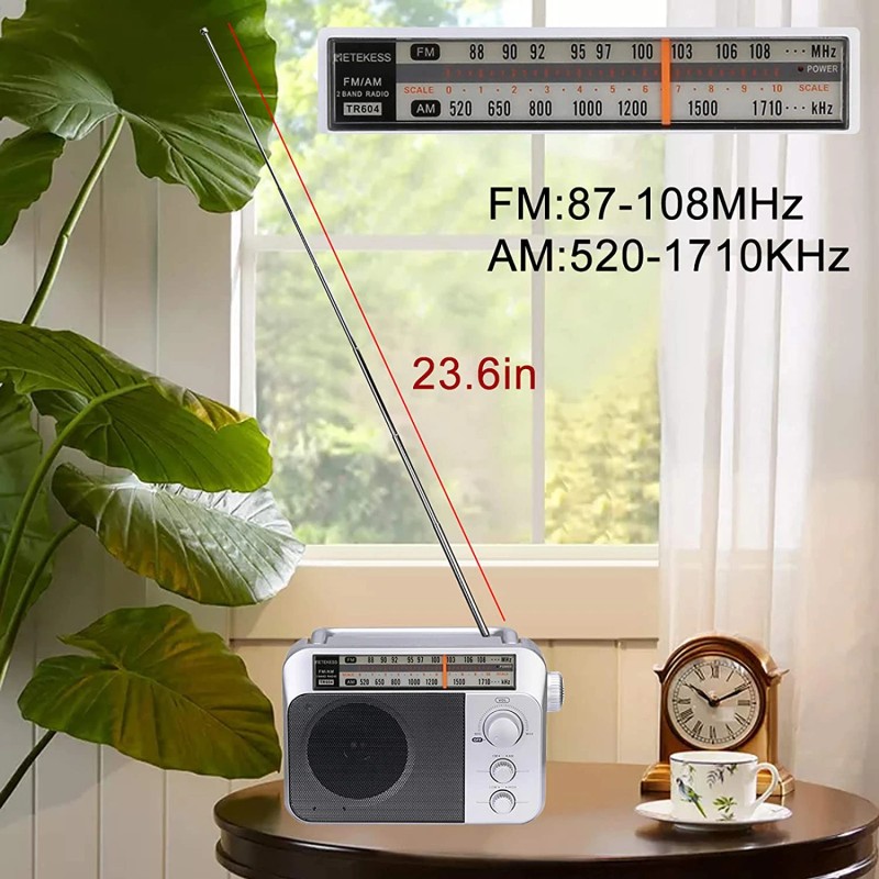 Retekess TR604 AM FM Radio Portable Transistor Analog Radio with