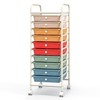 Costway 10-Drawers Rolling Storage Cart Home Office Organizer Cart W/