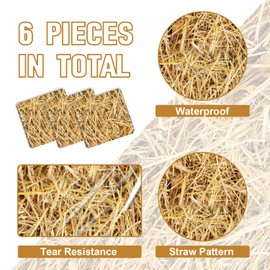 6Pcs Straw Table Runner Rectangular Farm Table Cloth Hay Stacks Table Runner for for Western Barn Farm Barbecue Birthday Party Decorations, 14 x 108inch