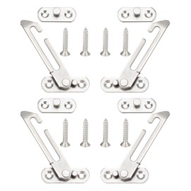 Pack of 4 Window Limiters, Window Locks, Window Locks, Stainless Steel Wing on Left and Right, Window Stopper Locks with Screws for Window Door, Children's Window, Nursery, Home