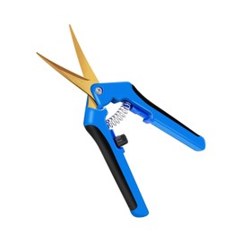 iPower 6.5 Inch Garden Hand Pruner Shears with Straight Stainless Steel Scissors, for Hydroponic Trimming Herb/Flowers/Vegetables/Plants, Blue, 1-Pack