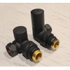 Team Controls Designer Matt Black Corner Angled Radiator Valves 15mm