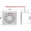 MKK-PLANET Bathroom Fan Diameter 125 mm White with Timer /