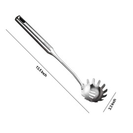 Spaghetti Spoon,304 Stainless Steel Pasta Spoon,Silver/13.8Inch