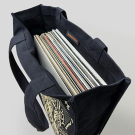HumminGuru Vinyl Record Tote Bag - Large Capacity Canvas Bag for Vinyl Shopping, Holds 30 LP Albums, 15” Laptop, Headphones & Books - Durable, Lightweight Carrier for Music Lovers & Collectors