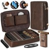 Usewire Travel Cigar Humidor, Leather Cigar Case ，with Cigar Lighter