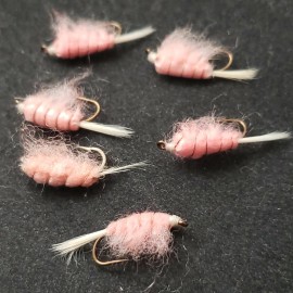FRONTIER FLY COMPANY FLY FISHING FLIES SCUD NYMPH PINK SIZE 12 PATTERN FRONTIER FLY COMPANY