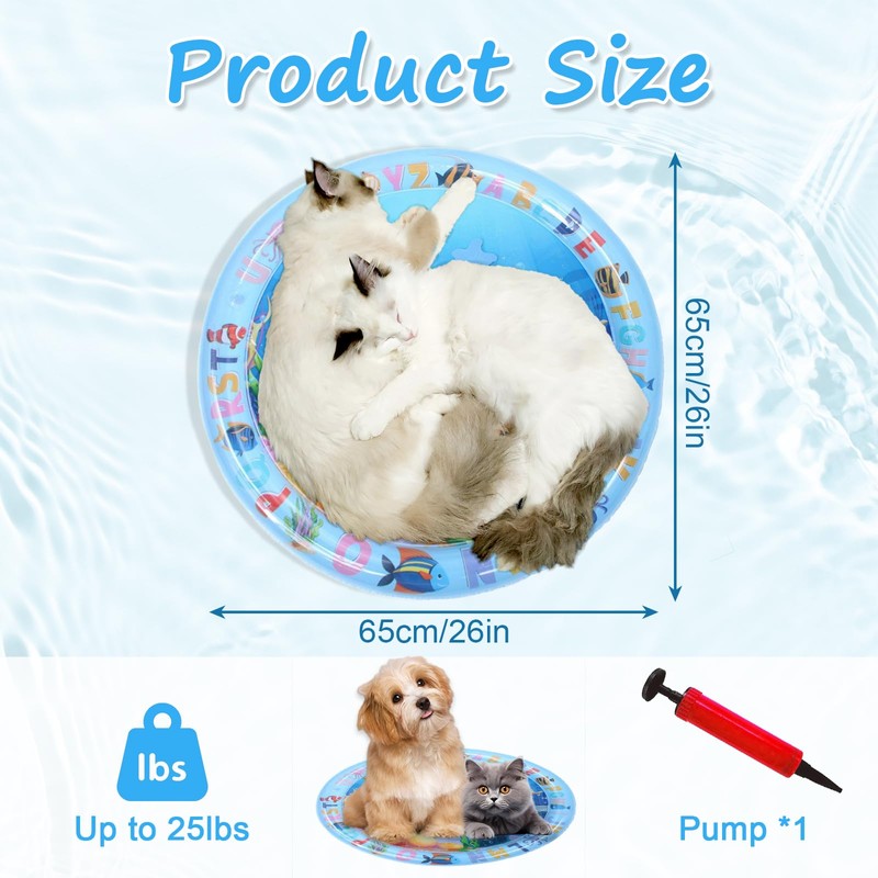 marhook Cat Water Mat Upgrade Thickened, Ocean-Themed Pet Cooling Mat