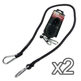 PACK OF 2 - LONG / SHORT BUNGEE CORD STRAP WITH CARABINER CLIP - HEAVY DUTY - LONG SIZE : 150 CM - SHORT SIZE : 90 CM - ELASTIC STRAP (SHORT BUNGEE CORD)
