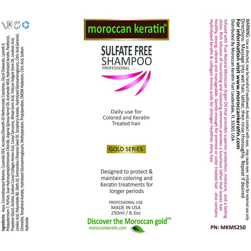 Moroccan Keratin Sulfate Free Shampoo & Conditioner Set Infused with