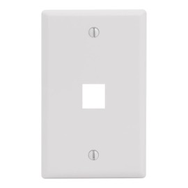 ICC 1-Port Keystone Wall Plate (1 Pack), UL Listed, Durable ABS Plastic, Single Gang Wall Plate for RJ45 Modular Jack and Inserts, White