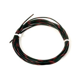 ACDC 16 ga GAUGE GXL AUTOMOTIVE HIGH TEMP COPPER WIRE - 25 FT - BLACK W/ RED STRIPE