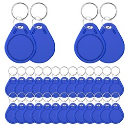 30Pcs Blue Mif-are Ultralight C (ULC) Key Fobs,13.56MHz NFC RFID Tags (MF0ICU2),Reusable Contactless IC Cards for Upgraded SAFLOK, KABA, ONITY, Salto Hotel Lock Systems,Keychain Style (30 Pack)