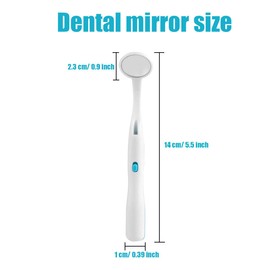 2 Stück Zahnspiegel mit Licht - LED beleuchteter Zahninspektionsspiegel, Anti-Nebel-Kurvwinkel-Mundspiegel | Zahnarzt-Mundpflege-Werkzeug
