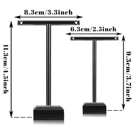 Jetec Acrylic Earring Holder Tree Stand Earring Holder Table Top Earring Display T-Bar Earring Display Stand Holder Hanging Jewellery Stand for Necklaces Bracelet Earrings (Black, 6 Pieces)