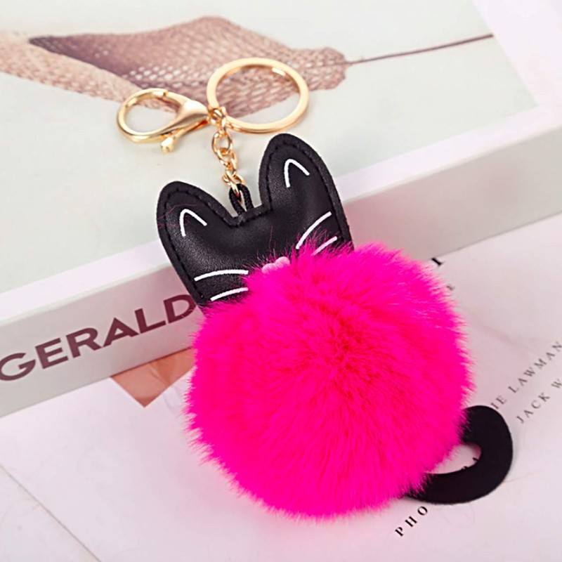 CHROME CRANE WB079 Women's Cat Cat Brushed Fluffy Cute Key