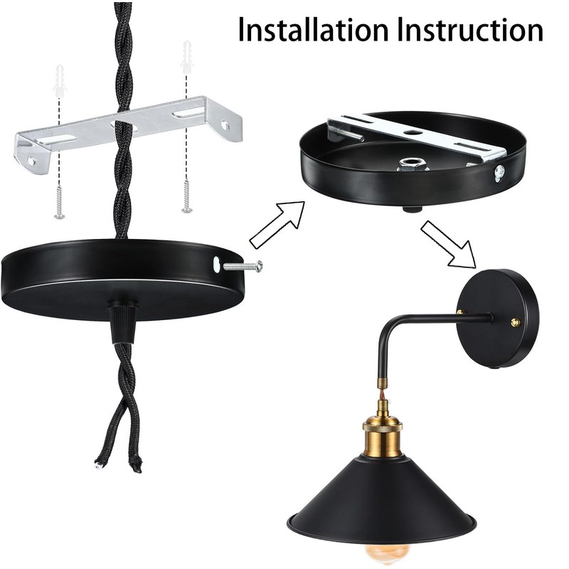 TOP-VIGOR 1Set Light Fixture Ceiling Bracket, 125mm Ceiling Light Plate